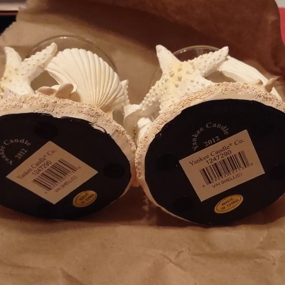 Yankee Candle Votive Candle Holders, Seashells & Starfish, Set of 2